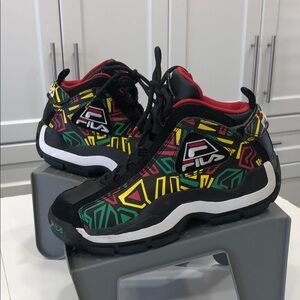 Fila Kids Junior Grant Hill 2 Sneakers Black Multi Color Size 6 Retro Basketball